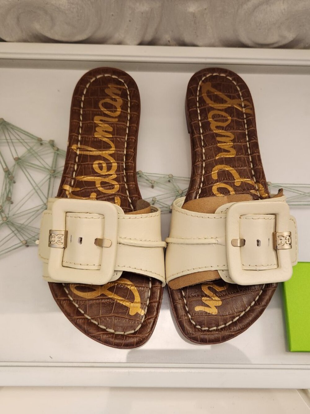 Sam Edelman "Gaige" Ivory Leather Sandals. NIB. Size: various - Picture 3 of 11